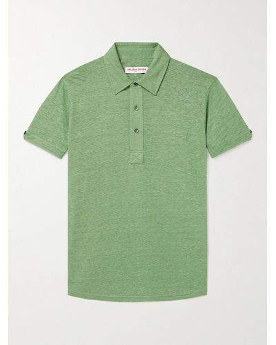 Orlebar Brown Sebastian Linen-jersey Polo Shirt - Green