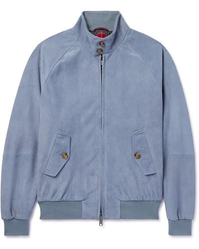 Baracuta G9 Suede Harrington Jacket - Blue
