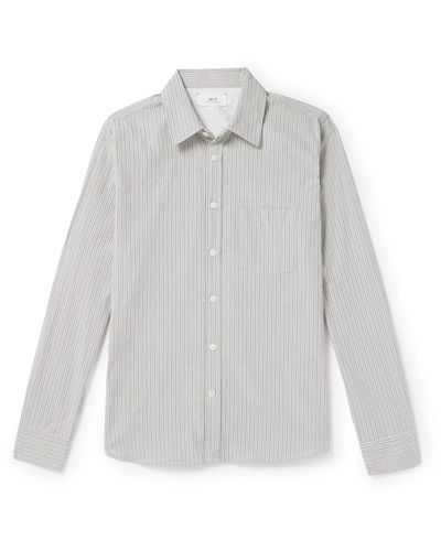 MR P. Pinstriped Organic Cotton Oxford Shirt - White