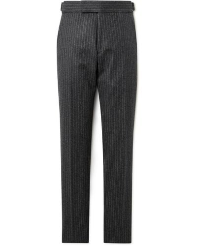 Tom Ford Slim-fit Tapered Pinstriped Wool-flannel Suit Pants - Gray