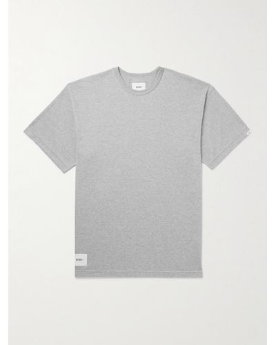 WTAPS Academy Logo-appliquéd Printed Cotton-blend Jersey T-shirt - Grey