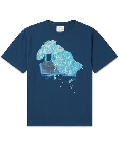 Folk Tom Hammick Logo-print Organic Cotton-jersey T-shirt - Blue