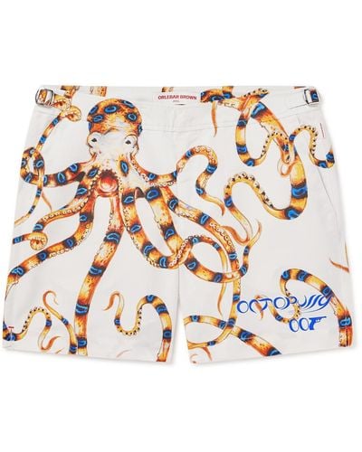 Orlebar Brown 007 Bulldog Mid-length Printed Swim Shorts - White
