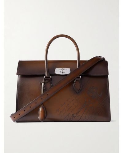 Berluti E'mio Scritto Venezia Leather Briefcase - Brown