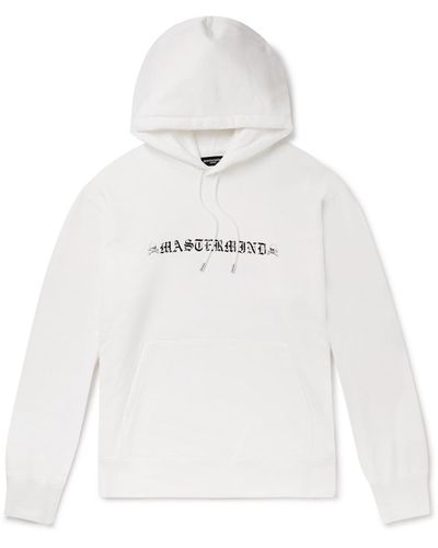 MASTERMIND WORLD Logo-print Cotton-jersey Hoodie - White