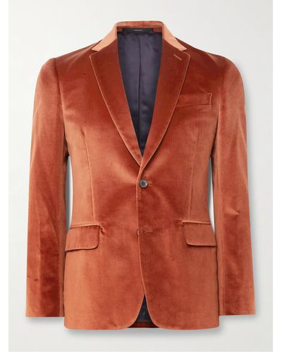 Paul Smith Cotton-velvet Blazer - Orange