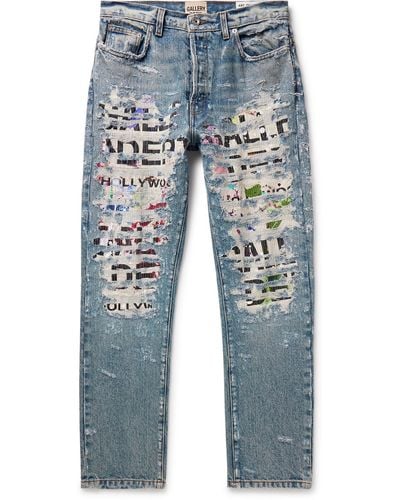 GALLERY DEPT. Straight-leg Paneled Distressed Jeans - Blue