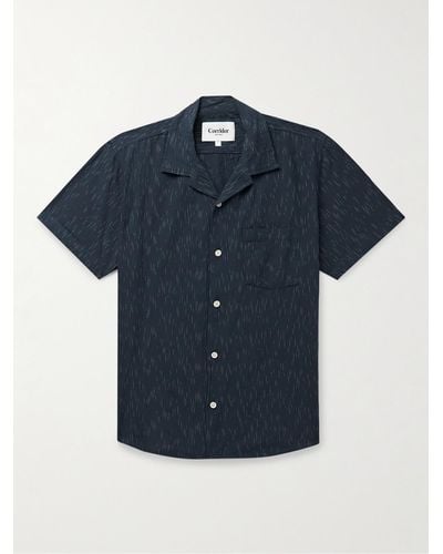 Corridor NYC Camp-collar Cotton-jacquard Shirt - Blue