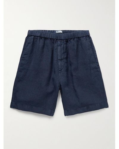 Boglioli Straight-leg Linen Shorts - Blue