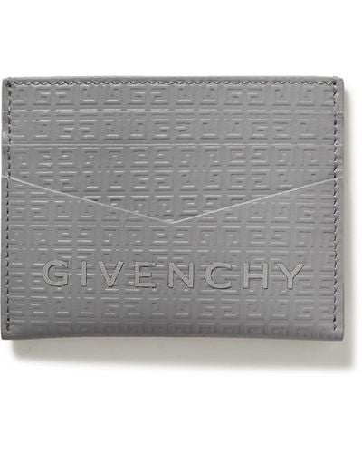 Givenchy Appliquéd Logo-embossed Leather Cardholder - Gray