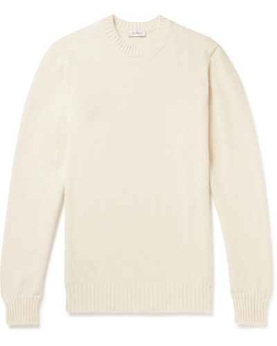De Petrillo Merino Wool And Cashmere-blend Sweater - White