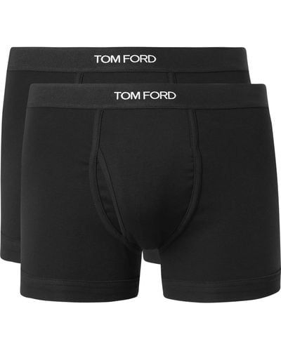 Tom Ford Two-pack Stretch-cotton Boxer Briefs - Black