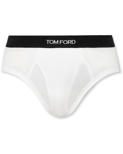 Tom Ford Stretch-cotton And Modal-blend Briefs - White