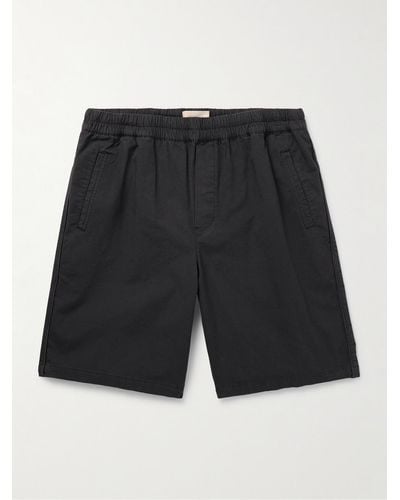 Folk Assembly Straight-leg Cotton-blend Ripstop Shorts - Black