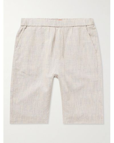 Barena Agro Paris Straight-leg Cotton And Linen-blend Shorts - Natural