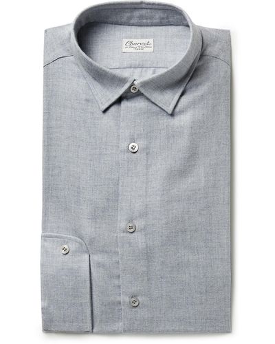 Charvet Cotton And Wool-blend Shirt - Gray