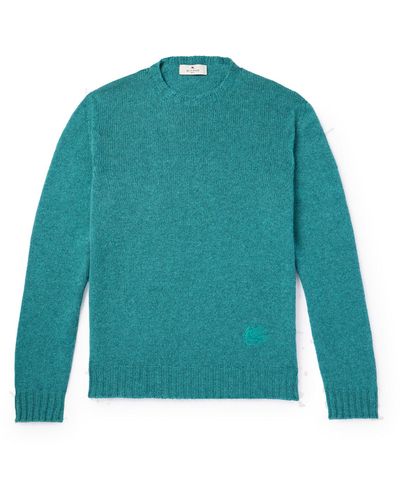 Etro Logo-embroidered Cashmere Sweater - Green