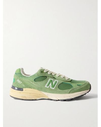 New Balance 993 Rubber-trimmed Mesh And Suede Trainers - Green