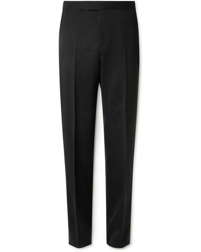 Favourbrook Hampton Slim-fit Grosgrain-trimmed Wool-twill Tuxedo Pants - Black