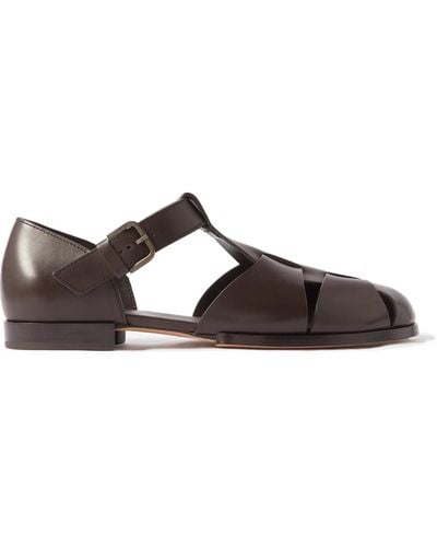Tod's Woven Leather Sandals - Brown