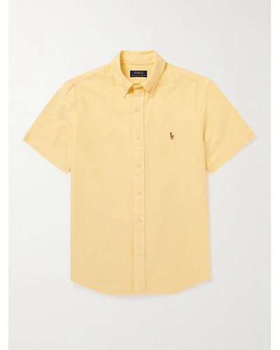 Polo Ralph Lauren Button-down Collar Logo-embroidered Cotton Oxford Shirt - Yellow