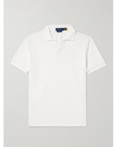 Polo Ralph Lauren Logo-embroidered Cotton-blend Piqué Polo Shirt - White