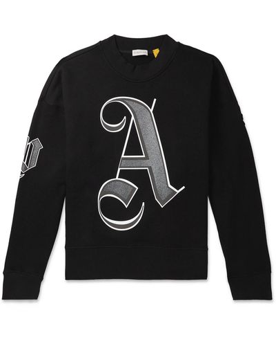 Moncler Genius Palm Angels Printed Cotton-jersey Sweatshirt - Black