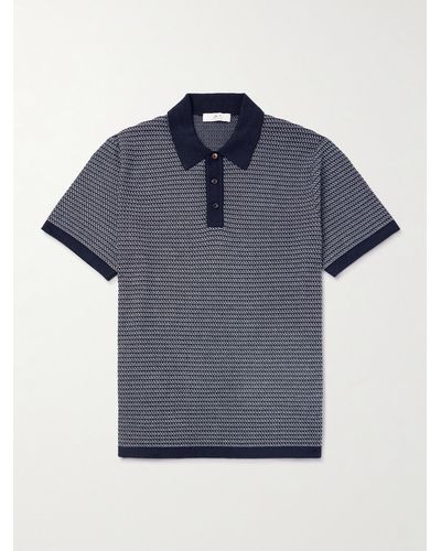 MR P. Cotton And Silk-blend Polo Shirt - Blue