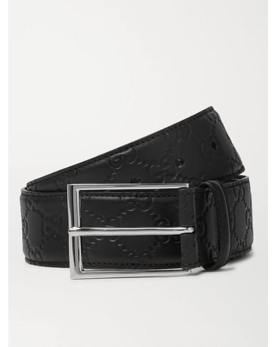 Gucci 4cm Logo-debossed Leather Belt - Black