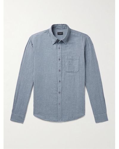 Club Monaco Slim-fit Cotton-chambray Shirt - Blue