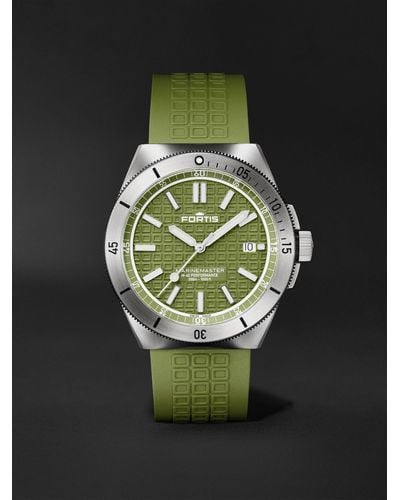 Fortis Marinemaster M-40 Automatic 40mm Recycled Stainless Steel And Rubber Watch - Green