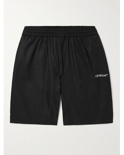 Off-White c/o Virgil Abloh Straight-leg Mid-length Logo-print Swim Shorts - Black