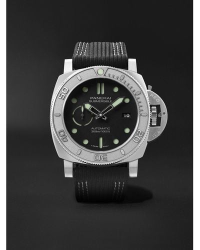 Panerai Submersible Mike Horn Edition 47 mm Uhr aus Eco-TitaniumTM mit automatischem Aufzug und PET-Armband - Schwarz