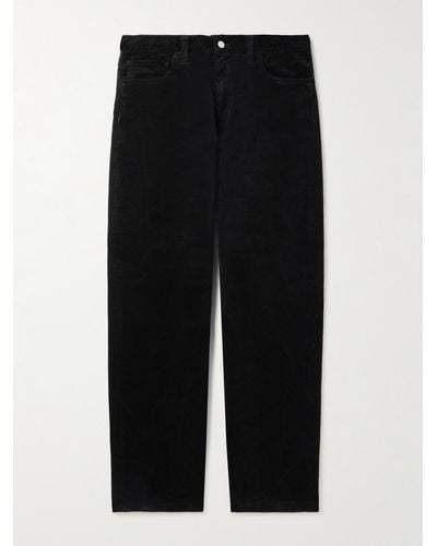 Carhartt Landon Straight-leg Cotton-corduroy Trousers - Black