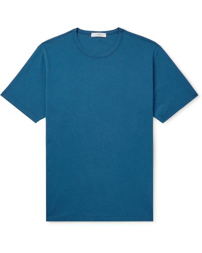 MR P. Garment-dyed Organic Cotton-jersey T-shirt - Blue