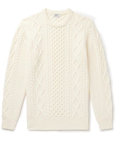 Ghiaia Pescatore Cable-knit Wool Sweater - White