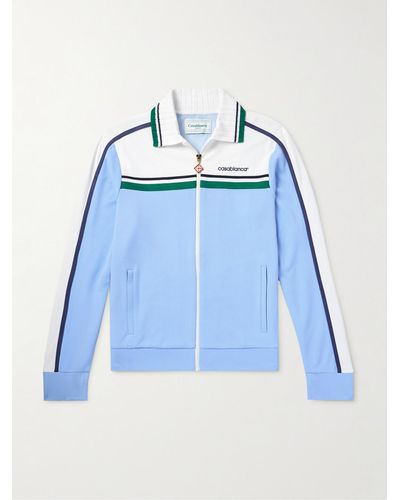 Casablanca Striped Piqué Track Jacket - Blue