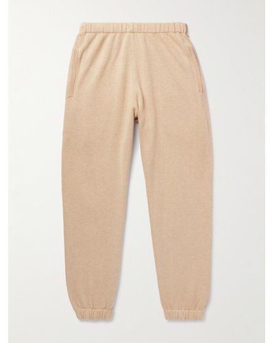 Ghiaia Tapered Ribbed Cotton Sweatpants - Natural