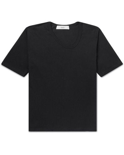Séfr Uneven Cotton-jersey T-shirt - Black