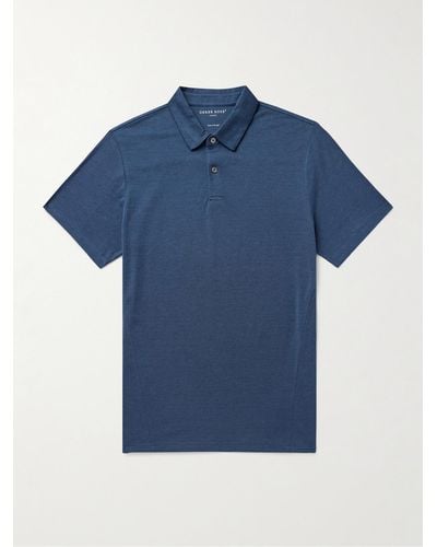 Derek Rose Ramsay 1 Stretch-cotton And Tm Lyocell-blend Piqué Polo Shirt - Blue