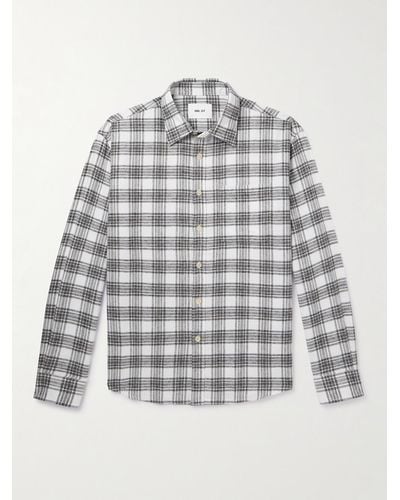 NN07 Deon 5465 Checked Organic Cotton-flannel Shirt - Grey