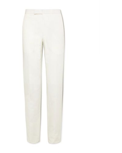 Richard James Straight-leg Linen And Cotton-blend Suit Pants - White