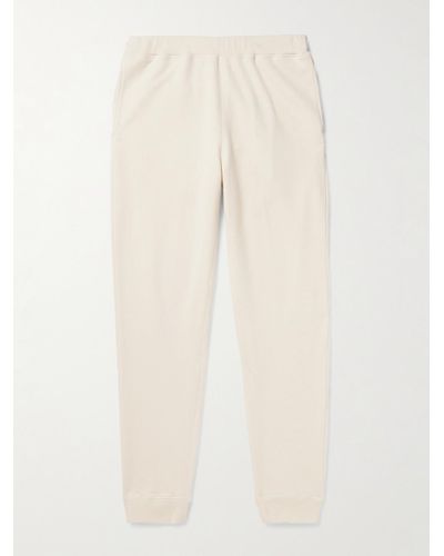 Sunspel Tapered Cotton-jersey Sweatpants - Natural