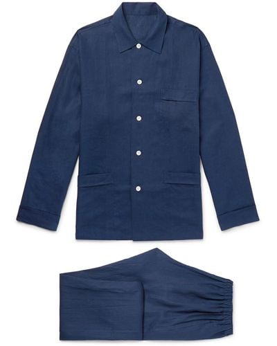 Anderson & Sheppard Linen Pajama Set - Blue