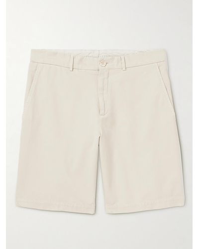 Brunello Cucinelli Straight-leg Cotton-twill Bermuda Shorts - Natural