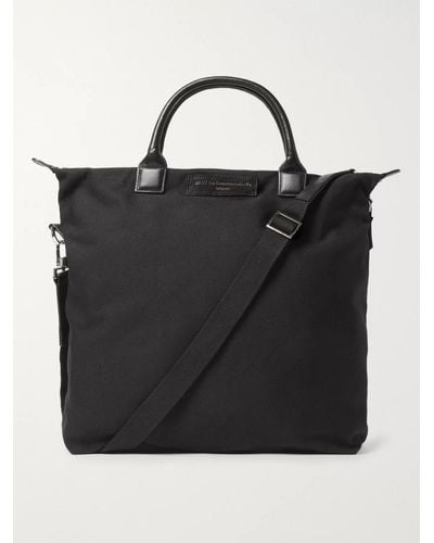 WANT Les Essentiels O'hare Leather-trimmed Organic Cotton-canvas Tote Bag - Black
