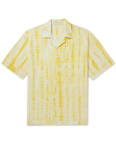 SMR Days Bakoven Camp-collar Tie-dyed Organic Cotton Shirt - Yellow