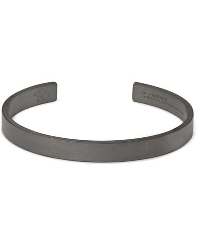 Le Gramme Le 21 Brushed Ruthenium-plated Sterling Silver Cuff - White