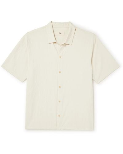 Folk Gabe Crinkled-cotton Shirt - White