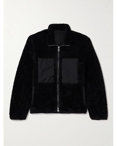 MR P. Shell-trimmed Fleece Jacket - Black